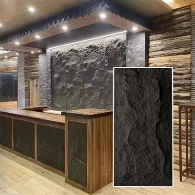Panel batu faux pu realistis dengan tekstur alami